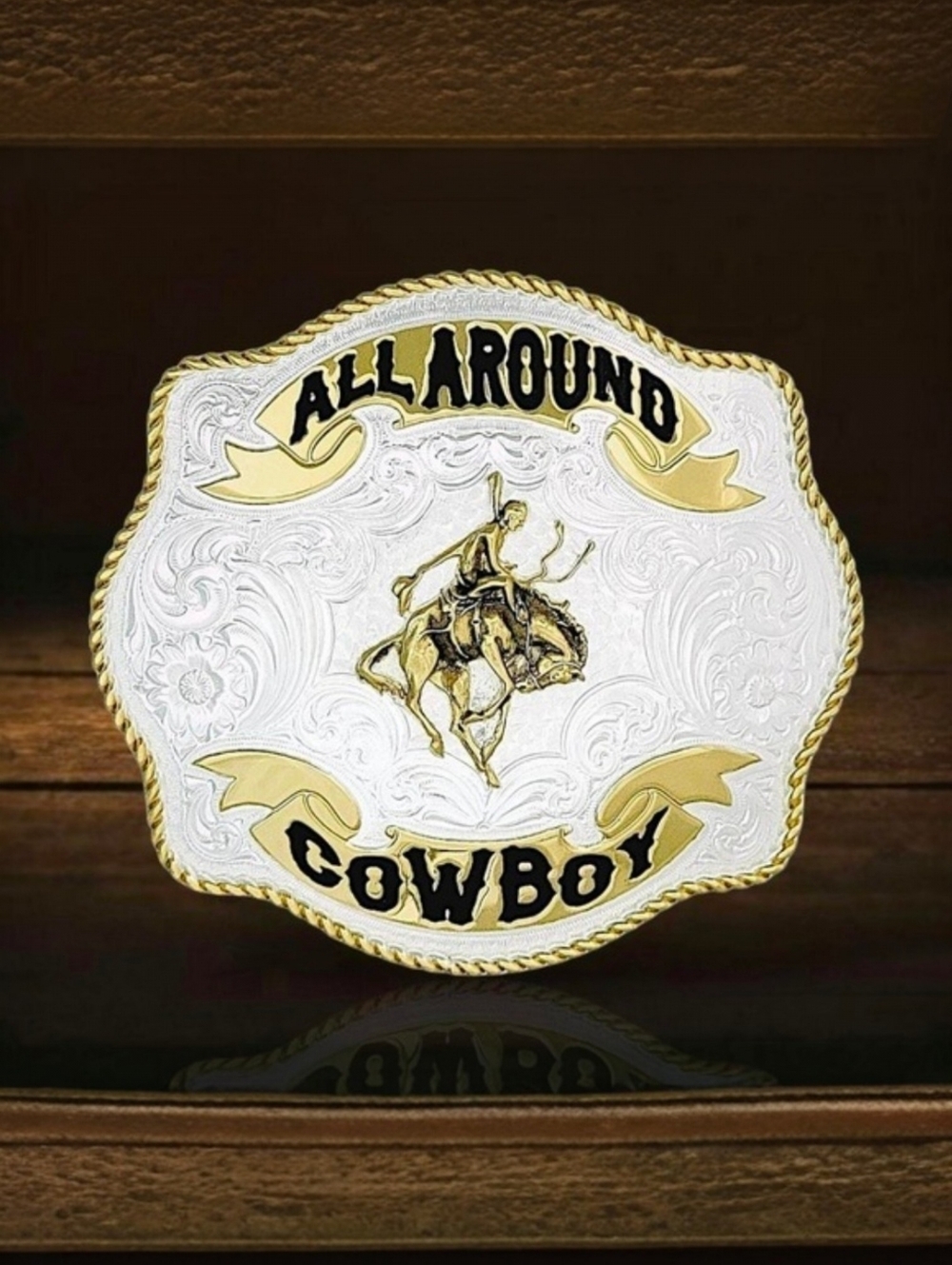 Montana Silversmiths Fine‎ Silver All Around Cowboy Buckle - Retail $150 - NEW